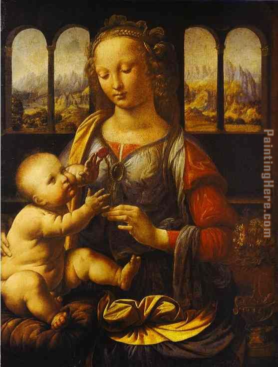Madonna With The Carnation painting - Leonardo da Vinci Madonna With The Carnation art painting
